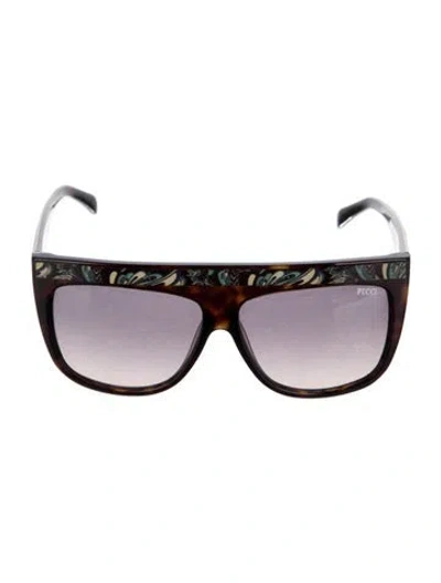Pre-owned Pucci Oversize Gradient Sunglasses In Black