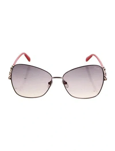 Pre-owned Pucci Oversize Gradient Sunglasses In Neutrals/red