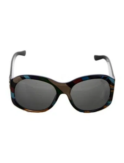 Pre-owned Pucci Oversize Mirrored Sunglasses In Black
