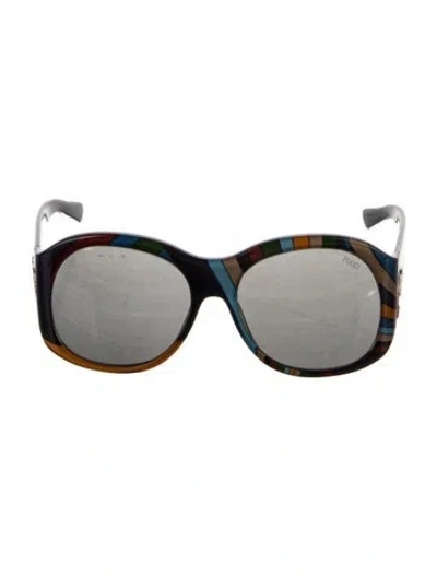Pre-owned Pucci Oversize Tinted Sunglasses In Blue