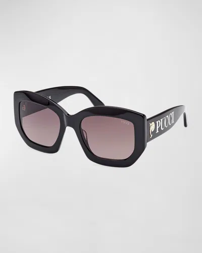 Pucci Oversized Logo Acetate & Metal Sunglasses