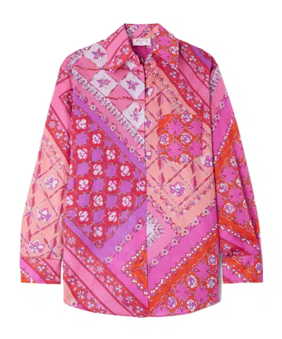 Pucci Festa Oversized Printed Cotton-voile Shirt In Pink