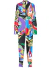 Pucci Padded Mock Neck Jumpsuit In Blue