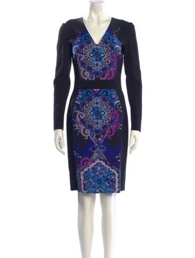 Pre-owned Pucci Paisley Print Knee-length Dress In Blue