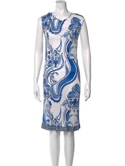 Pre-owned Pucci Paisley Print Knee-length Dress In Blue