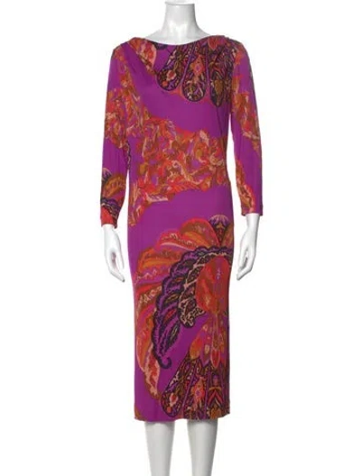 Pre-owned Pucci Paisley Print Knee-length Dress W/ Tags In Purple
