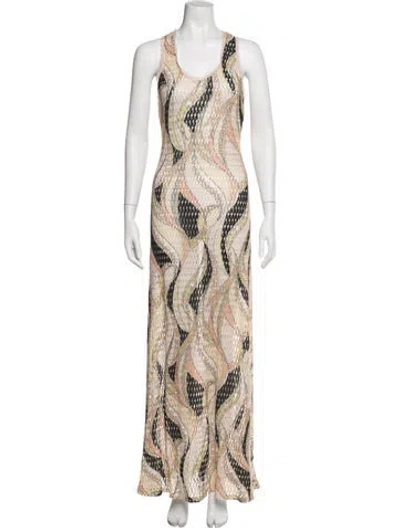 Pre-owned Pucci Paisley Print Long Dress In Neutrals