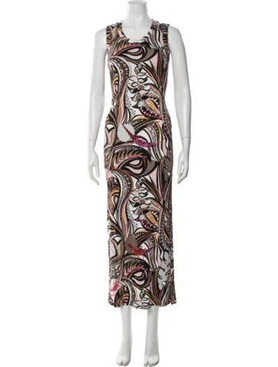 Pre-owned Pucci Paisley Print Long Dress In Pink