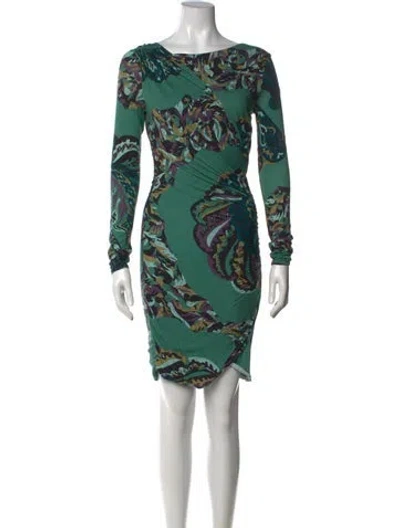 Pre-owned Pucci Paisley Print Mini Dress In Green