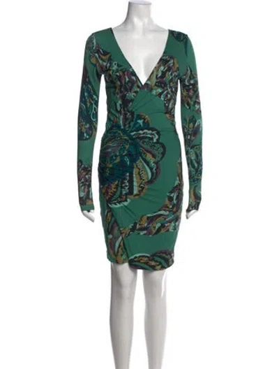 Pre-owned Pucci Paisley Print Mini Dress In Green