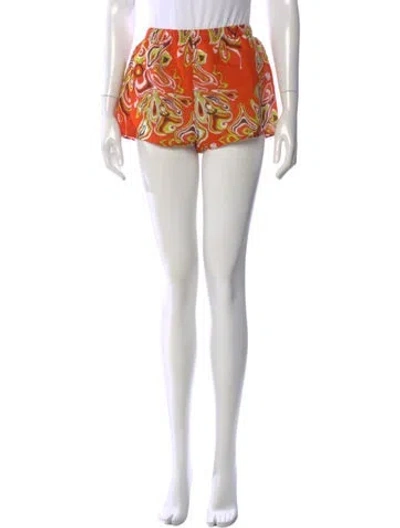 Pre-owned Pucci Paisley Print Mini Shorts In Orange