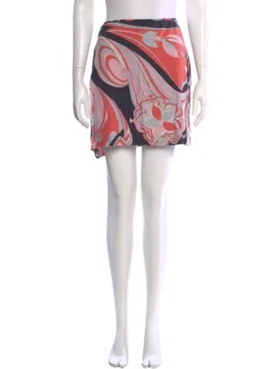 Pre-owned Pucci Paisley Print Mini Skirt In Pink