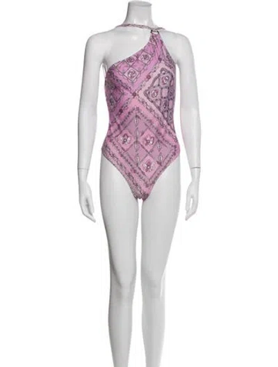 Pre-owned Pucci Paisley Print One-piece W/ Tags In Purple