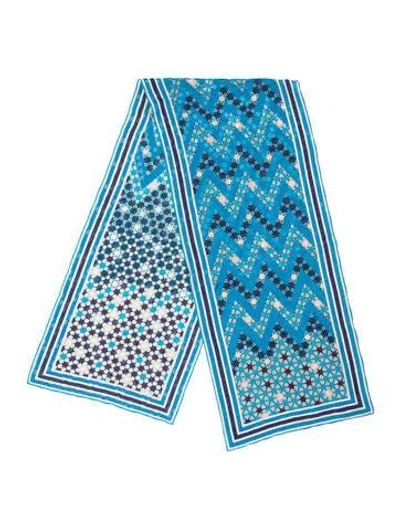 Pre-owned Pucci Paisley Print Scarf In Blue