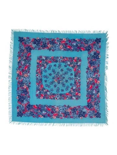 Pre-owned Pucci Paisley Print Scarf In Blue
