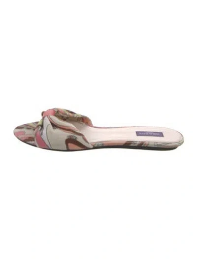Pre-owned Pucci Paisley Print Slides In Yellow