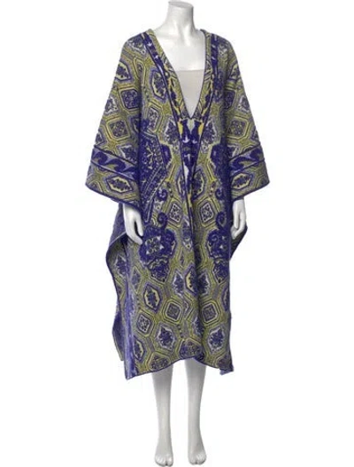 Pre-owned Pucci Paisley Print V-neck Sweater In Green