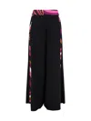 Pucci Palazzo Pants In Nero+fuxia/marrone
