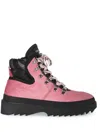 Pucci Panelled Fur Ankle Boots In Pink