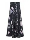Pucci Collane Print Wide-leg Silk Pants In Black