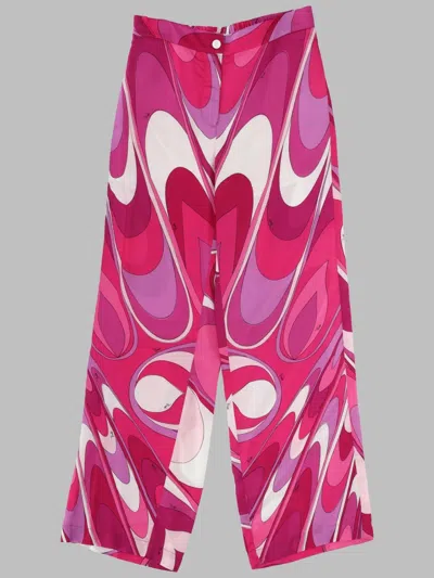 Pucci Soft Fabric Mini Trousers For Girls In Pink