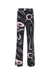 Pucci Abstract Pattern High Waist Wide Leg Trousers In Black