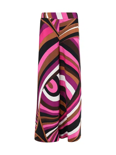Pucci Iride Printed Silk Twill Palazzo Pants In Purple