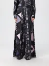Pucci Collane Print Wide-leg Silk Pants In Black