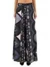 Pucci Collane Print Wide-leg Silk Pants In Black