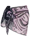 Pucci Iride Print Lightweight Sheer Pareo In Black