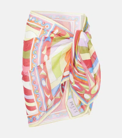 Pucci Patchwork Printed Cotton Beach Cover-up In Multicolor