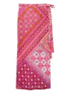 Pucci Patchwork Wrap Midi Skirt In Pink