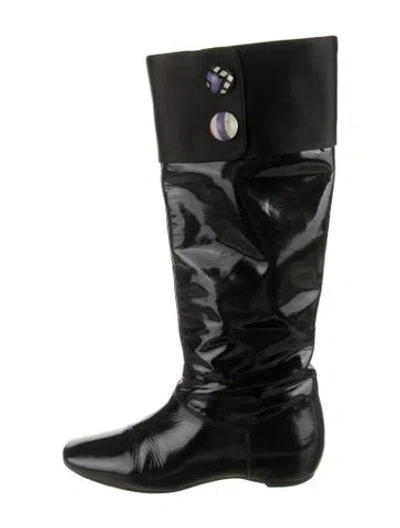 Pre-owned Pucci Patent Leather Boots In Black