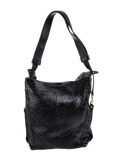 Pre-owned Pucci Patent Leather Shoulder Bag In Black