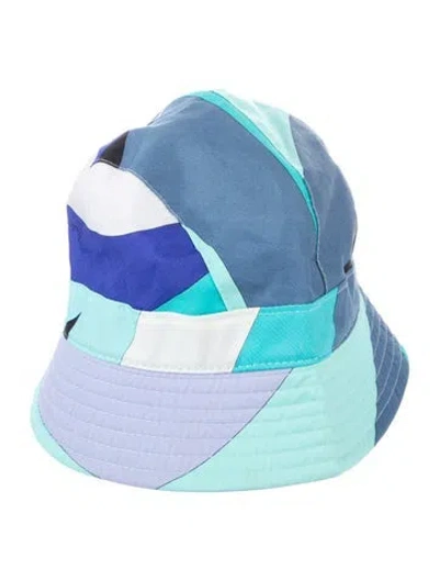 Pre-owned Pucci Pattern Print Bucket Hat In Blue
