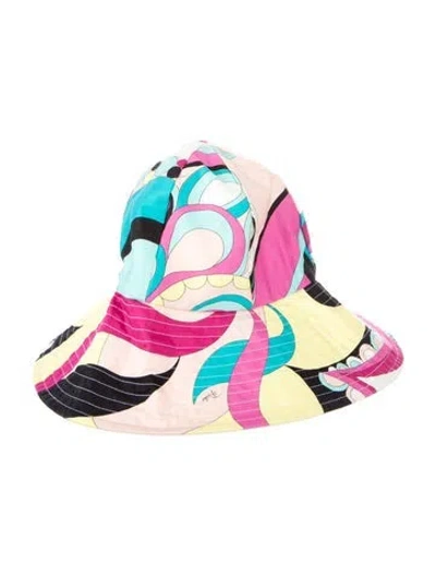 Pre-owned Pucci Pattern Print Bucket Hat In White