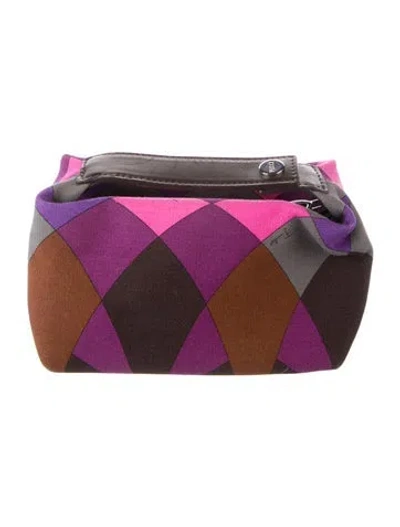 Pre-owned Pucci Pattern Print Cosmetic Bag In Purple