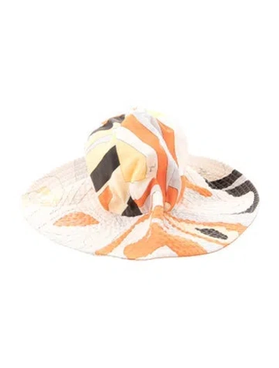 Pre-owned Pucci Pattern Print Cotton Bucket Hat In Neutrals