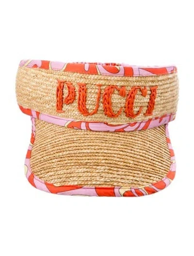 Pre-owned Pucci Pattern Print Sun Visor Hat In Neutrals