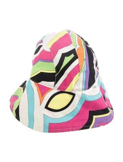 Pre-owned Pucci Patterned Bucket Hat In White