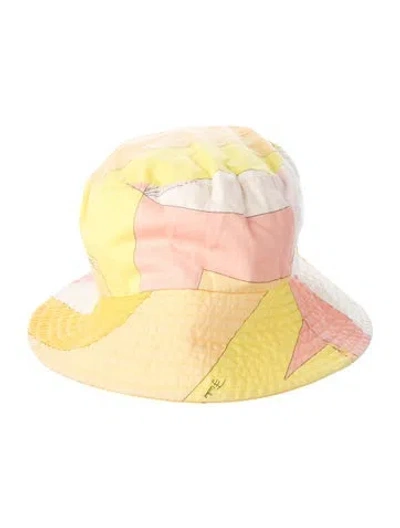 Pre-owned Pucci Patterned Bucket Hat In White