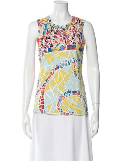 Pre-owned Pucci Patterned Crew Neck Top In Multi
