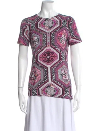 Pre-owned Pucci Patterned Crew Neck Top In Pink