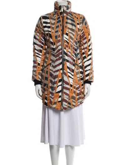 Pre-owned Pucci Patterned Down Coat W/ Tags In Multi