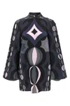 Pucci Patterned Dress Dresses Multicolor In Blue