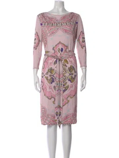 Pre-owned Pucci Patterned Knee-length Dress In Pink