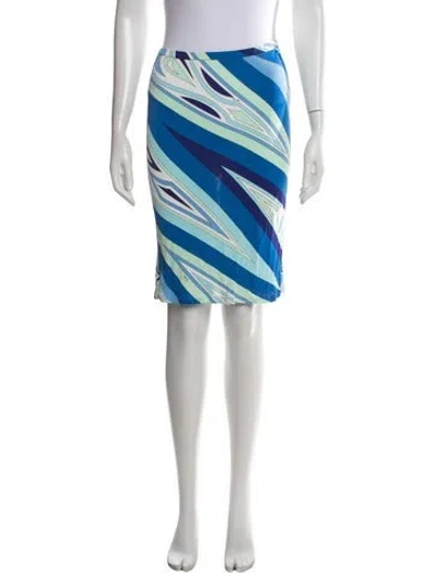 Pre-owned Pucci Patterned Knee-length Skirt In Blue