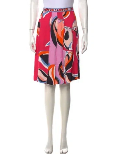 Pre-owned Pucci Patterned Knee-length Skirt In Purple/red