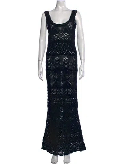 Pre-owned Pucci Patterned Long Dress In Black