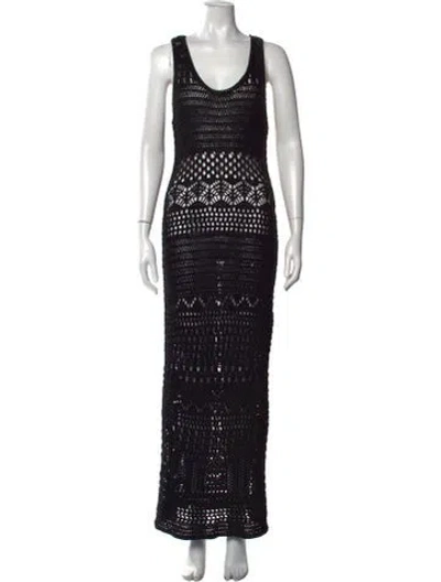 Pre-owned Pucci Patterned Long Dress In Black